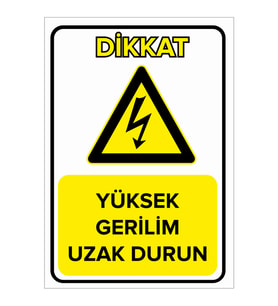 MIGNATIS - Yüksek Gerilim Uzak Durun Levhası - Sac Malzeme 25x35cm