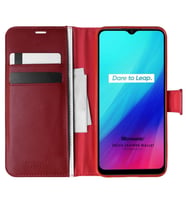 Microsonic Realme C3i Kılıf Delux Leather Wallet Kırmızı