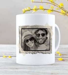 BK Gift Kişiye Özel Nostaljik Siyah Beyaz Eskitme Fotoğraflı Kupa Bardak - 1