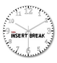 Canal Insert Break Duvar Saati Bombeli Gercek Cam