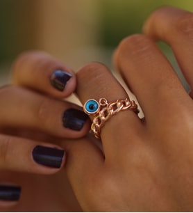Papatya Silver 925 Ayar Nazar Boncuklu Ayarlanabilir Gümüş Yüzük