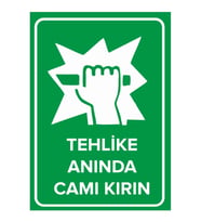 MIGNATIS - Tehlike Anında Camı Kırın Levhası - Sac Malzeme 50x70cm