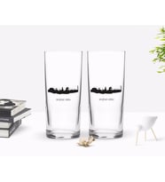 BK Gift Kişiye Özel Renkli Baskılı Kastamonu Tasarımlı Turistik İkili Rakı Bardağı Seti-2 (Beyaz)