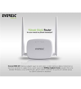 Everest Ewr-301 300Mbps Ap+Repeater (Çift Anten)