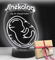 Kadın Doğuma Özel Jinekolog Tasarım 3D Hediyelik Led Lamba (Beyaz)