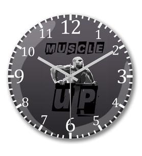 Muscle Up Duvar Saati Bombeli Gercek Cam