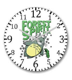 Forest Spırıt Bros Totoro Duvar Saati Bombeli Gercek Cam