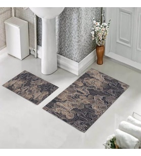 Banyo Halısı Ikili Klozet Takımı Kaymaz Tabanlı (60 xm x 100 cm + 40 cm x 60 cm) 