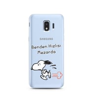 Snoopy Tasarımlı Süper Şeffaf Silikon Telefon Kılıfı Samsung J2 Pro (2018)