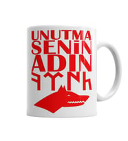 Senin Adın Türk Göktürk Kurt Kupa Bardak Porselen