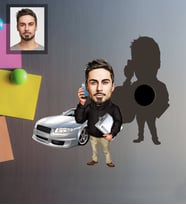 Kişiye Özel İş Adamı Karikatürlü Ahşap Magnet Bay-20