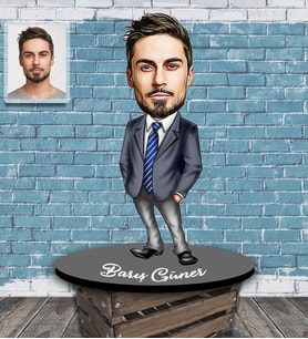Kişiye Özel Öğretmen Karikatürlü Ahşap Biblo Bay-7