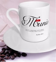 BK Gift Kişiye Özel Mânâ Munis Türk Kahvesi Fincanı (Beyaz)