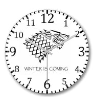 Casa Stark Goot Winter is Coming Duvar Saati Bombeli Gercek Cam