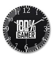 100  Gamer Duvar Saati Bombeli Gercek Cam