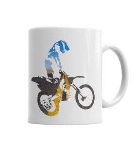 Motocross Motorsiklet Kupa Bardak Porselen