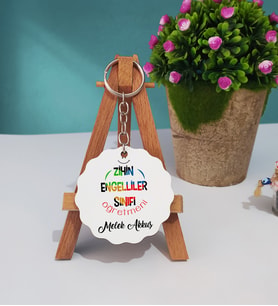 Zihin Engelliler Sınıfı Öğretmeni Ahşap Anahtarlık