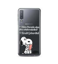 Snoopy Tasarımlı Süper Şeffaf Silikon Telefon Kılıfı Samsung A7 (2018)