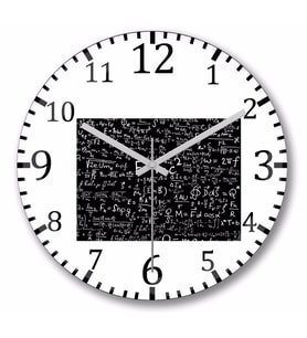 E=mc2  Formül Matematik Formülü Duvar Saati Bombeli Gercek Cam