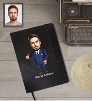 Kişiye Özel Öğretmen Karikatürlü Siyah Defter Bay-11