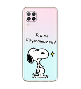 Snoopy Tasarımlı Süper Şeffaf Silikon Telefon Kılıfı Huawei P40 Lite