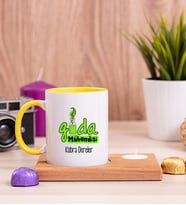 Gıda Mühendisi Ahşap Altlıklı Mumlu Sarı Kupa Bardak