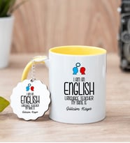 İngilizce Öğretmeni Sarı Kupa Bardak Ve Anahtarlık Set