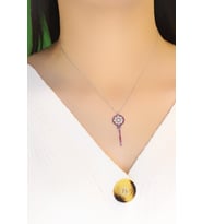 Anahtar Model Hayalet Gümüş Kolye