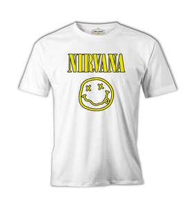 Nirvana - Logo 2  Beyaz Erkek Tshirt