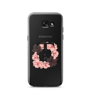 Pembe Çiçekli Harf Tasarım Süper Şeffaf Silikon Telefon Kılıfı Samsung A5 (2015)