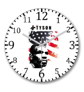 Mike Tyson Boks Duvar Saati Bombeli Gercek Cam