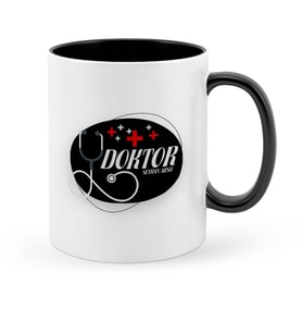 BK Gift Kişiye Özel Mesleki Doktor Siyah Kupa Bardak  14