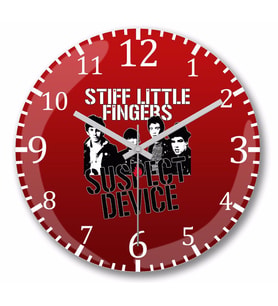 Stiff Little Fingers Duvar Saati Bombeli Gercek Cam