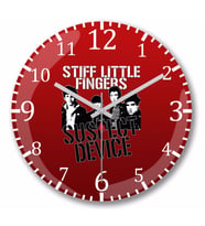 Stiff Little Fingers Duvar Saati Bombeli Gercek Cam