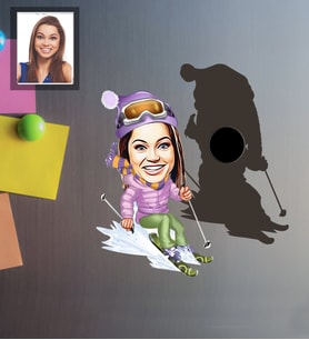 Kişiye Özel Sporcu Karikatürlü Ahşap Magnet Bayan-5