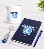 BK Gift Kişiye Özel Doktor Temalı Lacivert Defter Kalem Kupa 32gb USB Bellek Hediye Seti-11 (Model 1)