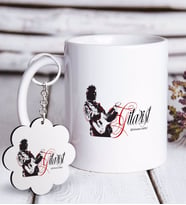 BK Gift Kişiye Özel Mesleki Gitarist Beyaz Kupa ve Anahtarlık Hediye Seti-1 (Model 1)
