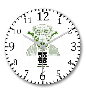 Star Wars Do or Do Not Duvar Saati Bombeli Gercek Cam