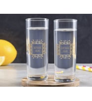 BK Gift Kişiye Özel Renkli Baskılı İsimli İkili Vodka Bardağı-18 (Beyaz)