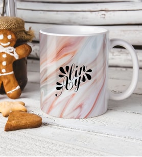 BK Gift Kişiye Özel Mermer Desenli Kupa Bardak  2