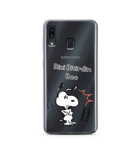 Snoopy Tasarımlı Süper Şeffaf Silikon Telefon Kılıfı Samsung A30