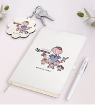 BK Gift Kişiye Özel Anasınıfı Öğretmeni Beyaz Defter Kalem Ve Anahtarlık Hediye Seti-2 (Model 1)