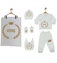 Pia Baby GL 2007 İsme Özel Taçlı Battaniye Zıbın Set