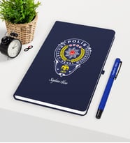 BK Gift Kişiye Özel Polis Temalı Lacivert Defter Kalem Seti - 2