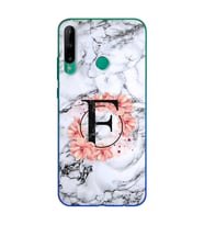 Mermer Çiçekli Harf Tasarım Süper Şeffaf Silikon Telefon Kılıfı Huawei P40 Lite 