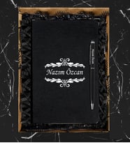 Kişiye Özel Siyah Defter Kalem Hediye Seti