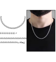 925 Ayar Gümüş 50 cm 120 Mikron Barlı Erkek Zincir Kolye (Çok Renkli)