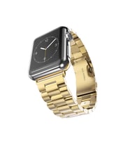 BİPOWER Apple Watch 38-40mm KRD5 Klasik Metal Kordon (Altın)