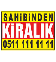 Sahibinden Kiralık Branda Branda Afişi (Sarı Kırmızı Renk)