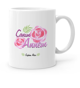BK Gift Kişiye Özel Canım Annem Tasarımlı Beyaz Kupa Bardak  15